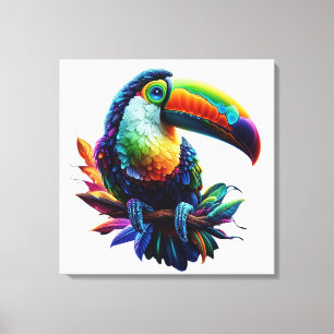 Impressão Em Tela Ave Turiano Vibrante - Arte da Natureza Tropical