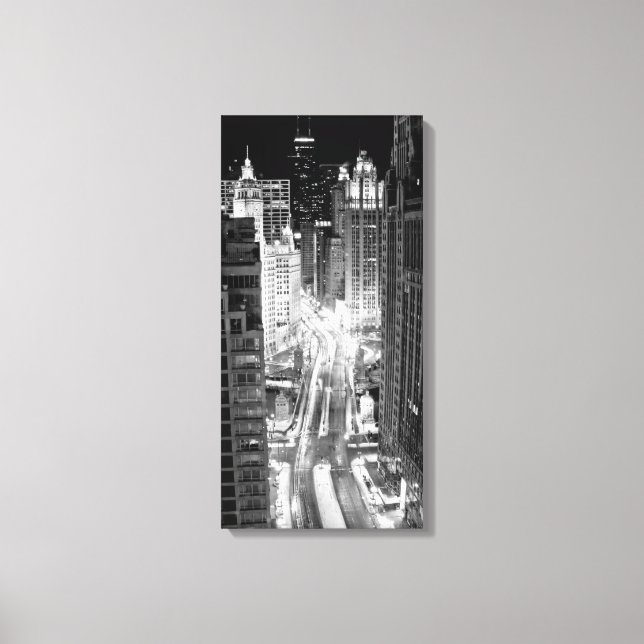 Impressão Em Tela Avenida North Michigan em Chicago após o inverno (Frente)