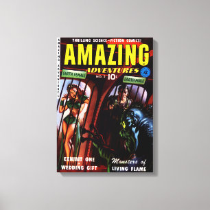 Impressão Em Tela Aventuras Incríveis #2 Quadrinho Retro de Ficção C