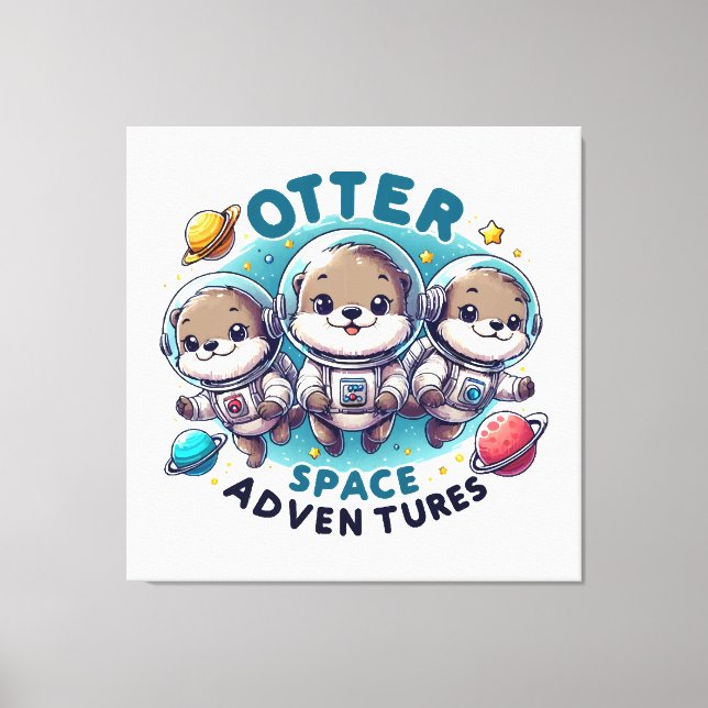 Impressão Em Tela Aventuras Otter Space (Frente)