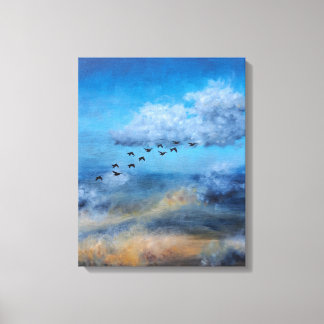 Impressão Em Tela Aves Nuvens Autumn Sky Ornithologista Nature Chang