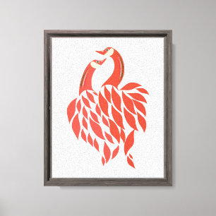Impressão Em Tela Aves Românticas de Amor Feng Shui Art - Symbo de P