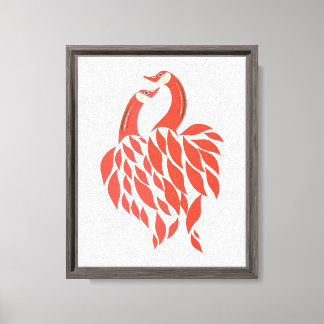 Impressão Em Tela Aves Românticas de Amor Feng Shui Art - Symbo de P