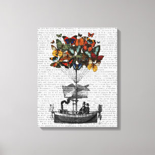 Impressão Em Tela Avião Borboleta