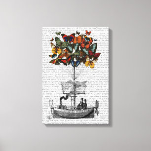 Impressão Em Tela Avião Borboleta