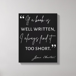 Impressão Em Tela Avid Reader II - Cotação Jane Austen