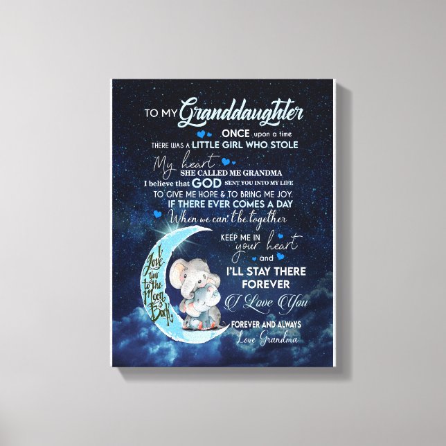 Impressão Em Tela Avô da neta | Carta À Minha neta (Frente)