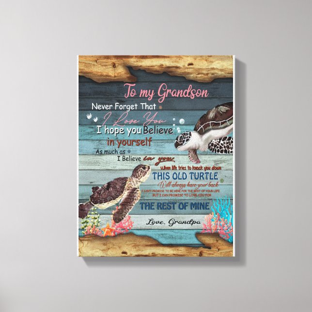 Impressão Em Tela Avô Gift | Carta Ao Meu Avô (Frente)