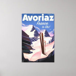 Impressão Em Tela Avoriaz, poster de viagem de esqui francês