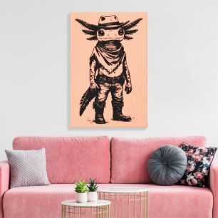 Impressão Em Tela axolotl cowboy
