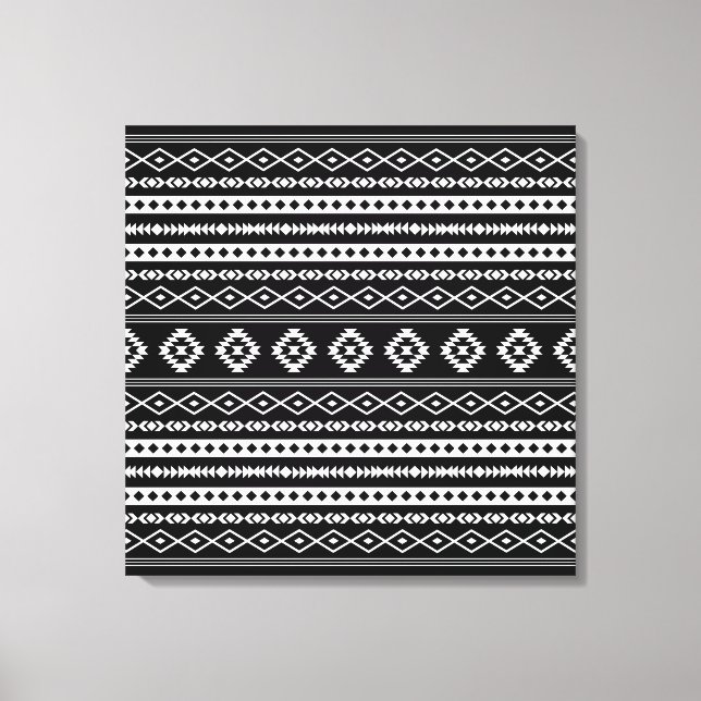 Impressão Em Tela Aztec White em Padrão Mixado Preto de Motifs (Frente)