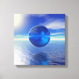 Impressão Em Tela Azul Abstrato