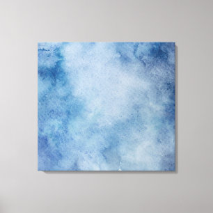 Impressão Em Tela Azul Aquarela