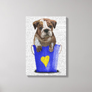 Impressão Em Tela Azul Balde De Amor