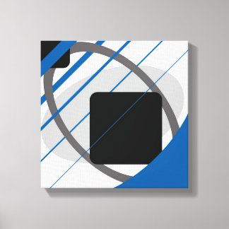 Impressão Em Tela Azul Cinza Preto Fora Branco - Tela Enrolada