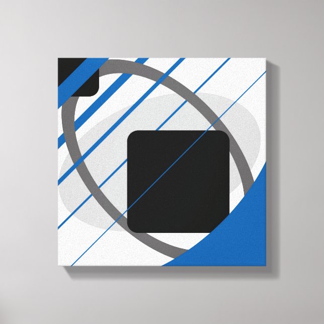 Impressão Em Tela Azul Cinza Preto Fora Branco - Tela Enrolada (Frente)