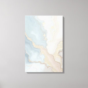 Impressão Em Tela Azul Cinzento Bege Creme Abstrato Leve Poeirento