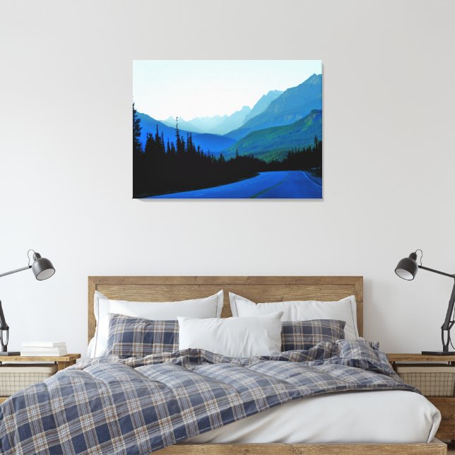Impressão Em Tela Azul-Jasper-Banff (Insitu(Quarto))