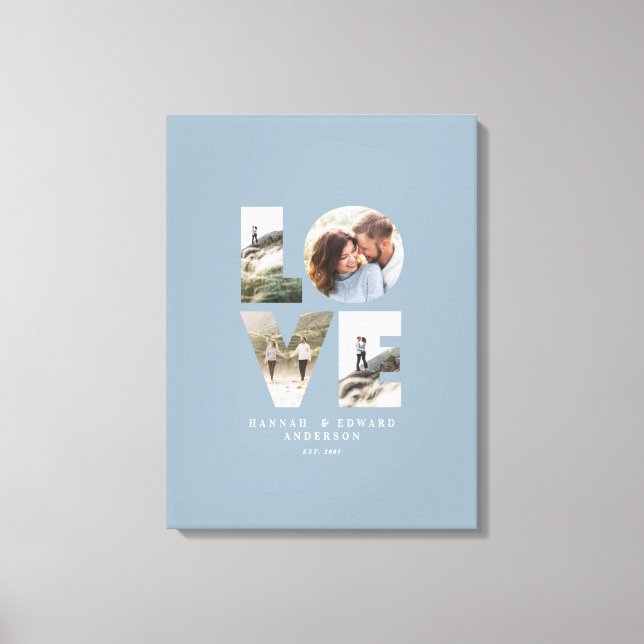 Impressão Em Tela Azul-presente personalizado mínimo fotográfico mod (Frente)