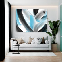 Azul Preto Branco Cinza Abstrato 