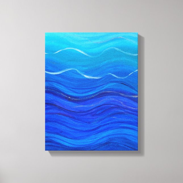 Impressão Em Tela Azul Profundo (Frente)