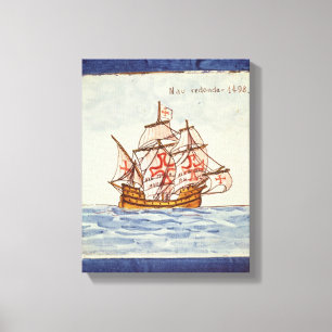 Impressão Em Tela Azulejo de Azulejos que descreve um navio, de