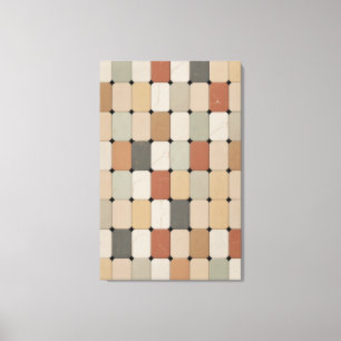 Impressão Em Tela Azulejo Tecido Orgânico Tom Terra