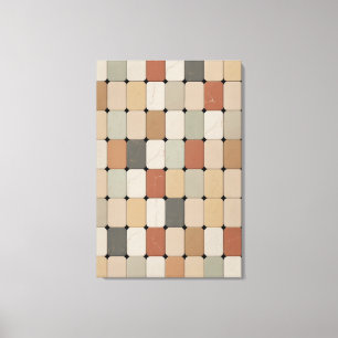 Impressão Em Tela Azulejo Tecido Orgânico Tom Terra