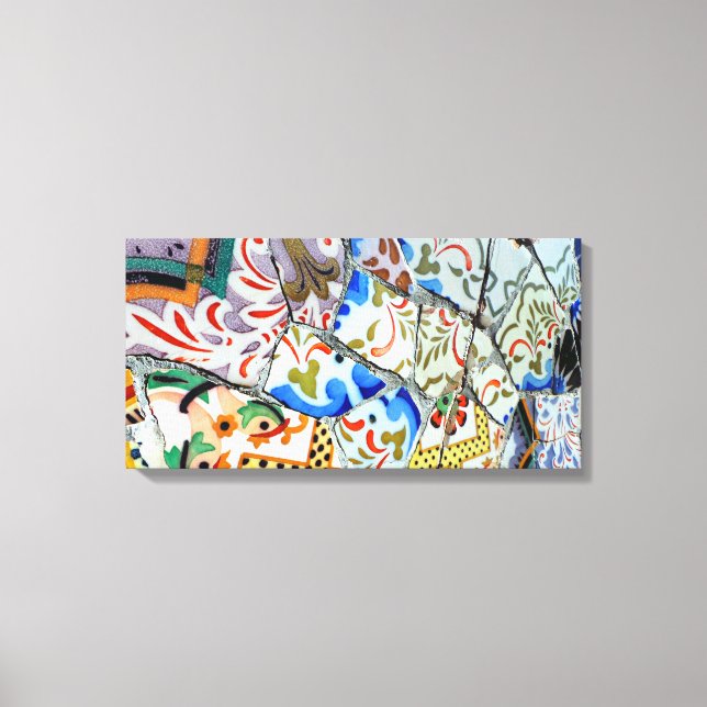 Impressão Em Tela Azulejos do mosaico Guell Park (Frente)