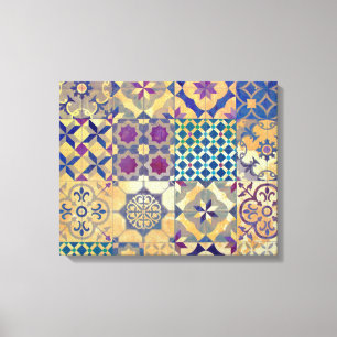 Impressão Em Tela Azulejos tradicionais Coloridos do Mediterrâneo e 