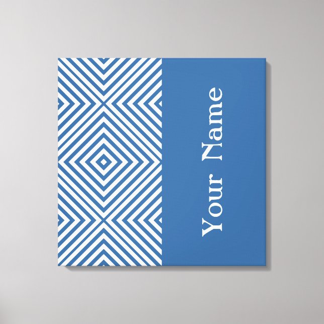 Impressão Em Tela Azure Diamond Chevron com o nome @ Emporiomoffa (Frente)
