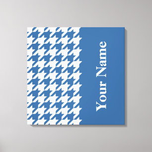 Impressão Em Tela Azure Elegant Houndstooth com nome