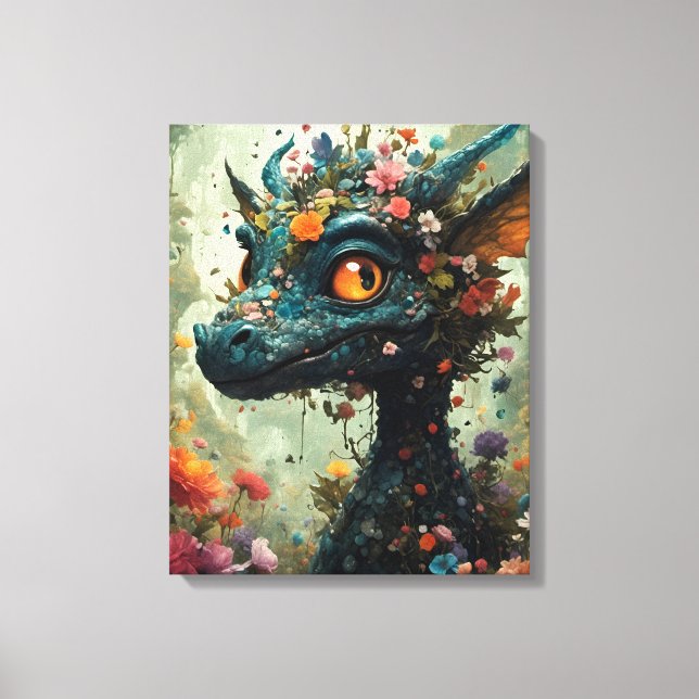 Impressão Em Tela Baby Dragon Fantasy (Frente)