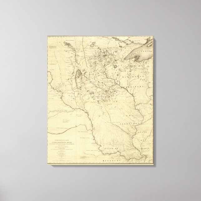 Impressão Em Tela Bacia Hidrográfica do Rio Mississippi (Frente)