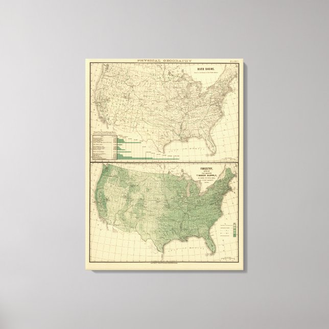 Impressão Em Tela Bacias hidrográficas, Silvicultura (Frente)