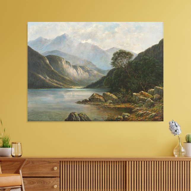 Impressão Em Tela Badersee com Wetterstein (Insitu(Sala de estar))