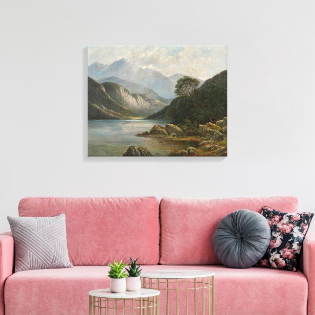 Impressão Em Tela Badersee com Wetterstein (Insitu(Sala de estar))