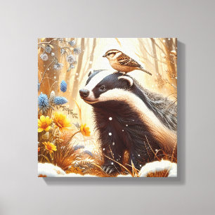 Impressão Em Tela Badger e Sparrow Nature Willife Rustic
