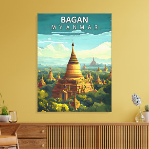 Impressão Em Tela Bagan, Myanmar: Uma Tapeçaria Atemporal