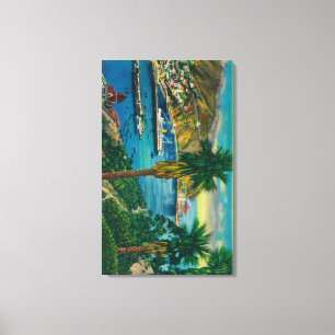 Impressão Em Tela Baía de Avalon, ilha de Catalina do papai noel da