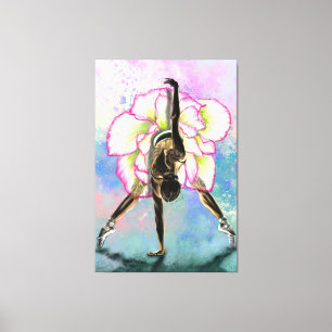 Impressão em Tela Bailarina Flor Mulher Dançarina
