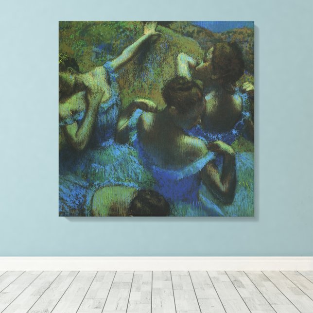 Impressão Em Tela Bailarinas Azuis de Edgar Degas, Impressionismo An (Insitu(piso de madeira))