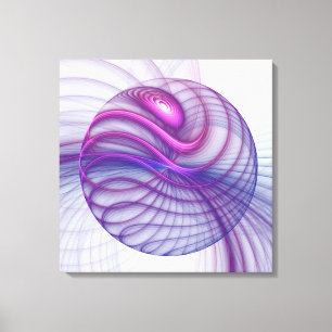 Impressão Em Tela Balanço Moderno Arte Fractal Abstrata Rosa