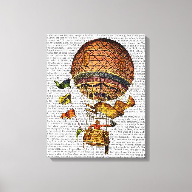 Impressão Em Tela Balão de Ar Quente com Bandeiras (Frente)