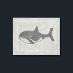 Impressão Em Tela Baleia Assassina Náutica<br><div class="desc">"Whale of a Tale" de Chariklia Zarris. Possui uma baleia assassina num fundo de temas náuticos.</div>