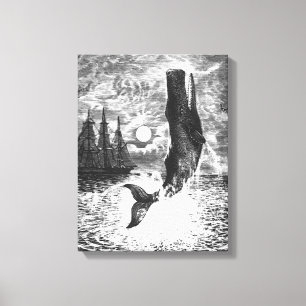 Impressão Em Tela Baleia Cachalote Saltando, Animais da Vida Marinha