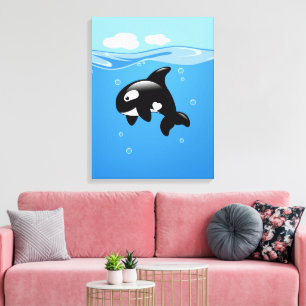 Impressão Em Tela Baleia da orca no oceano