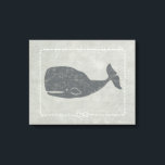 Impressão Em Tela Baleia de Cinzas náuticas<br><div class="desc">"Whale of a Tale" de Chariklia Zarris. Possui uma baleia cinza em fundo náutico.</div>