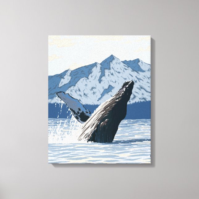 Impressão Em Tela Baleia-jubarte - Seward, Alasca (Frente)