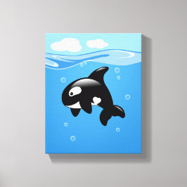 Impressão Em Tela Baleia Orca no Oceano